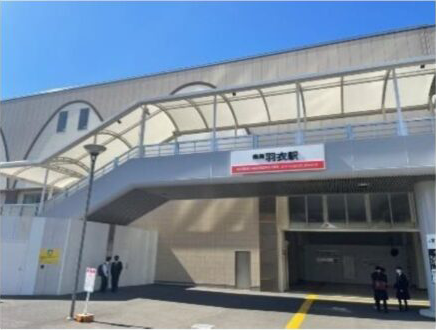 ①南海羽衣駅
東出口(イコーネ羽衣側)